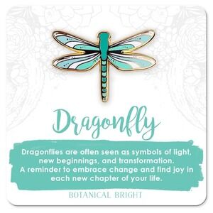 Dragonfly Enamel Pin - Gold Plated Nature Jewelry - Garden, Insect, & Bug Brooch